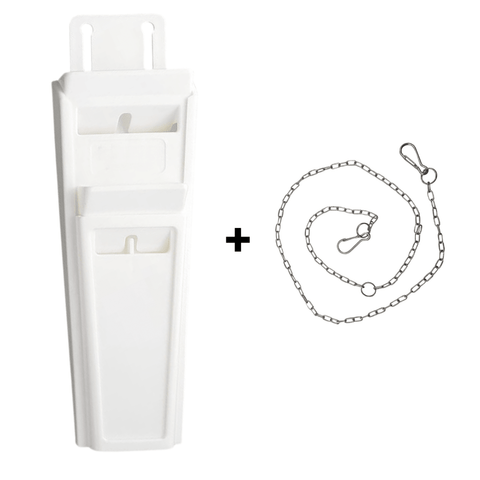 Butcher's Quad Knife Pouch Scabbard with Full Stainless Steel Chain - Two Sizes