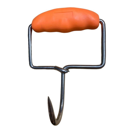 Butcher's Stainless Steel Square Boning Hook 15cm with Round Moulded Grip - Precision Meat Tool - ALLYOURBLADES.COM.AU