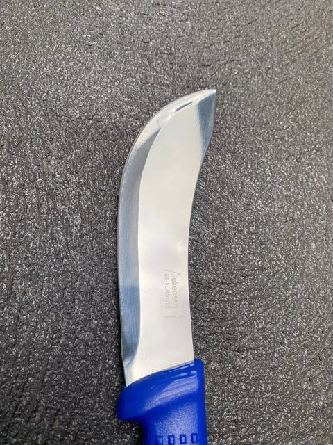 Diekensen 6' Curved Stiff Skinning Knife Blue Ridged Grip Handle AllYourBlades