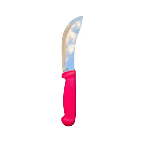 Diekensen 6' Curved Stiff Skinning Knife Pink Ridged Grip Handle AllYourBlades