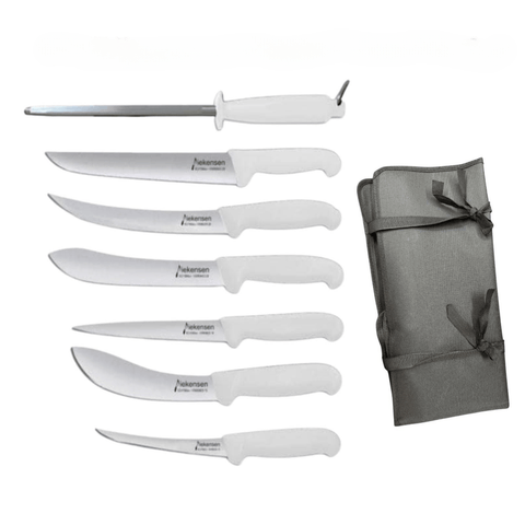 a set of knives with a pouch on the side