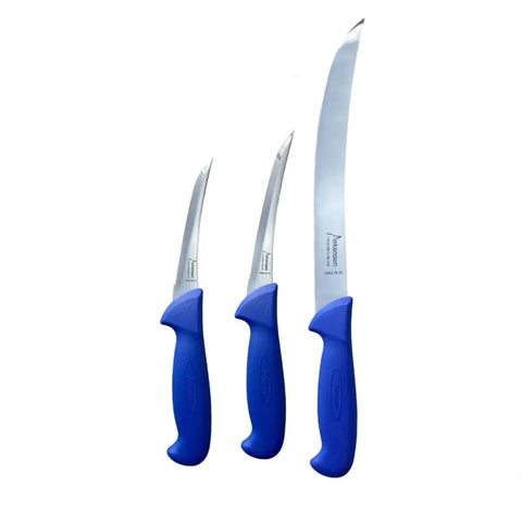 Diekensen Butchers 3-PC Knife Set 5" & 6" Curved Boning Knife & 10" Steak Knives