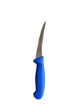a blue knife with a blue handle on a black background