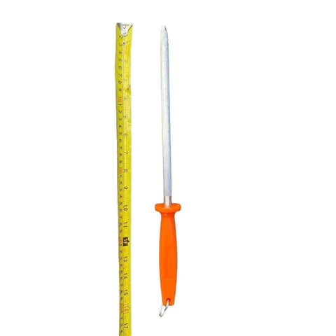 Fine Cut Stainless Steel Knife Sharpening Steel- Orange Handle TOP