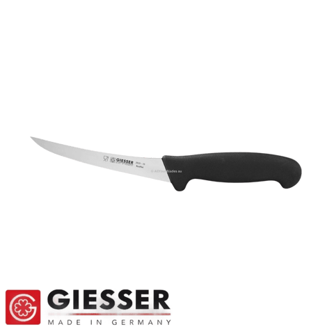 a knife with a black handle on a black background