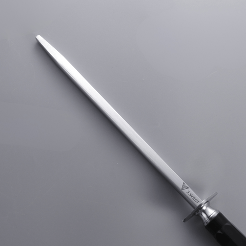 J.West 10"/25 cm Professional Butcher’s Combi Square Fine Cut & Polished Sharpening Steel JA14