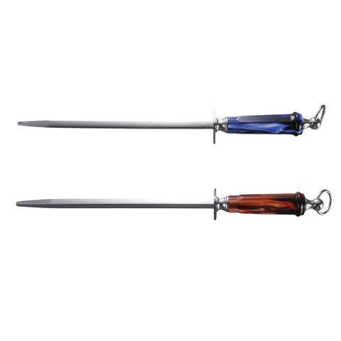 J.West 10"/25 cm Professional Butcher’s Combi Square Fine Cut & Polished Sharpening Steel JA15