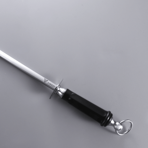 J.West 12"/30 cm Professional Butcher’s Combi Square Fine Cut & Polished Sharpening Steel JA14