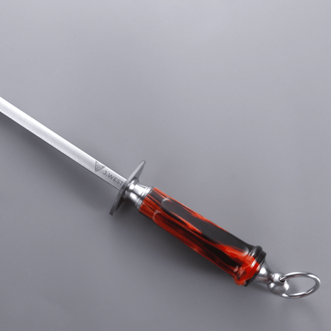 J.West 12"/30 cm Professional Butcher’s Combi Square Fine Cut & Polished Sharpening Steel JA15