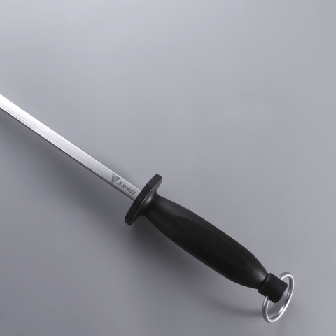 J.West 12"/30 cm Professional Butcher’s Combi Square Fine Cut & Polished Sharpening Steel JP11