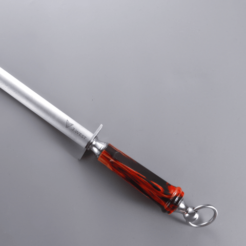 J.West 12"/30cm Professional Butcher’s Sharpening Steel - Super Fine Cut Oval JA15