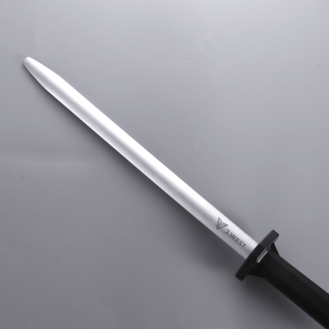 J.West 12"/30cm Professional Butcher’s Sharpening Steel - Super Fine Cut Oval JP13