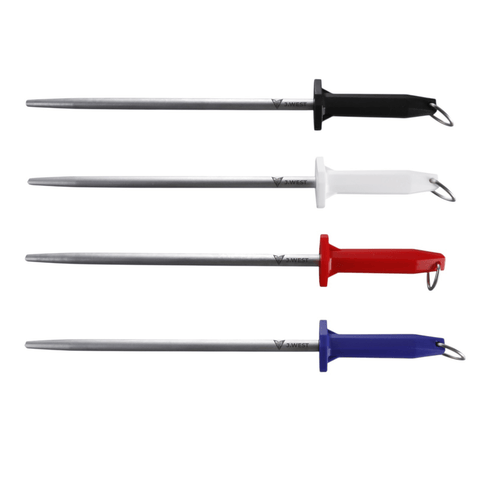 J.West 12"/30cm Professional Butcher's Sharpening Steel - Ultra Fine Cut Round JP13