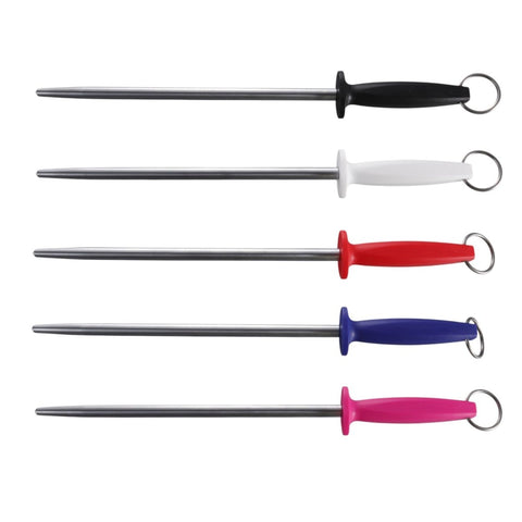 J.West 12"/30cm Professional Butcher's Steel Polished Honing Steel Round JP12