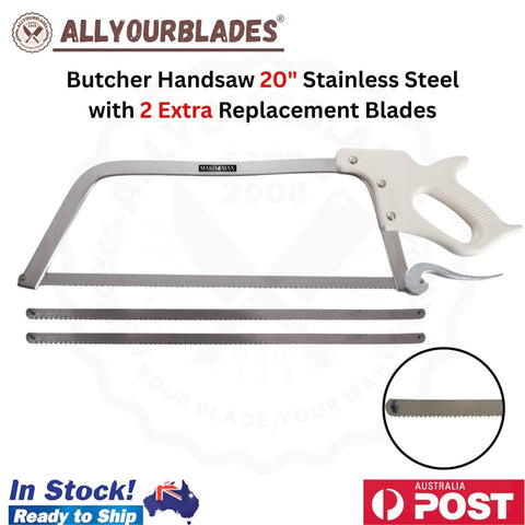 MAKO MAX 20" Butcher Handsaw Stainless Steel with 2 Extra Replacement Blades
