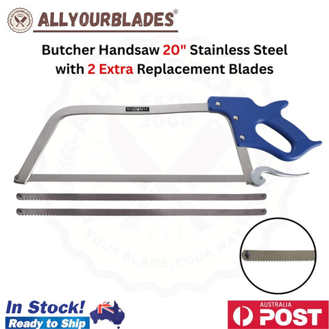 MAKO MAX 20" Butcher Handsaw Stainless Steel with 2 Extra Replacement Blades
