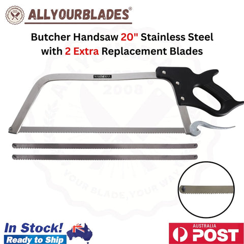MAKO MAX 20" Butcher Handsaw Stainless Steel with 2 Extra Replacement Blades