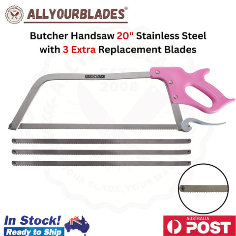 MAKO MAX 20" Butcher Handsaw Stainless Steel with 3 Extra Replacement Blades