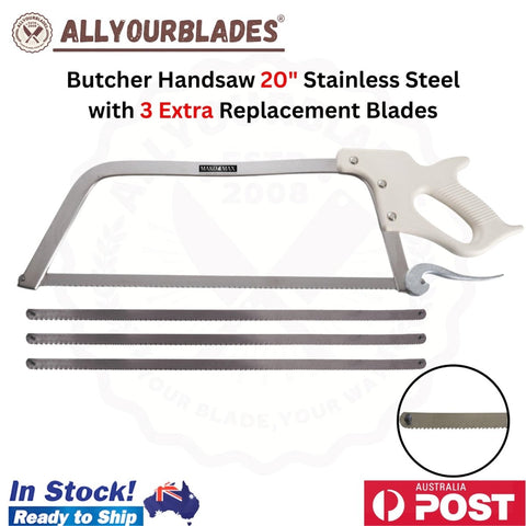 MAKO MAX 20" Butcher Handsaw Stainless Steel with 3 Extra Replacement Blades
