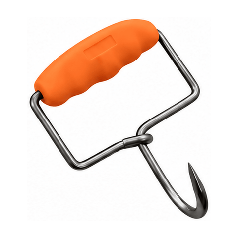 Professional Butchers Boning Hook 6mm 304 Stainless Steel Meat Hook PVC Handle
