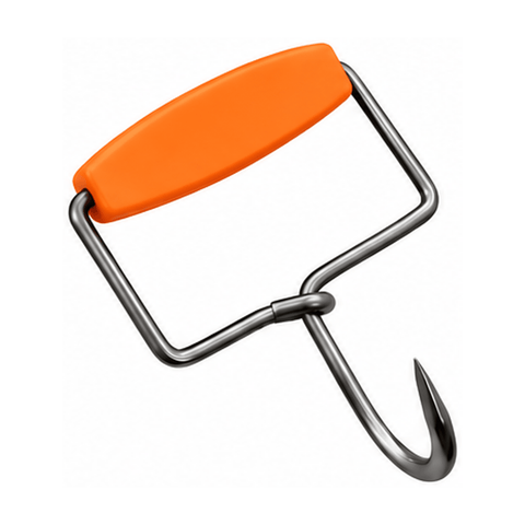 Professional Butchers Boning Hook 6mm 304 Stainless Steel Meat Hook PVC Handle