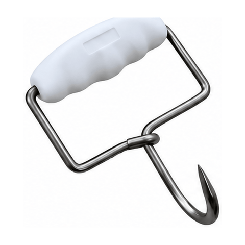 Professional Butchers Boning Hook 6mm 304 Stainless Steel Meat Hook PVC Handle