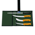 a knife set with four knives in a case