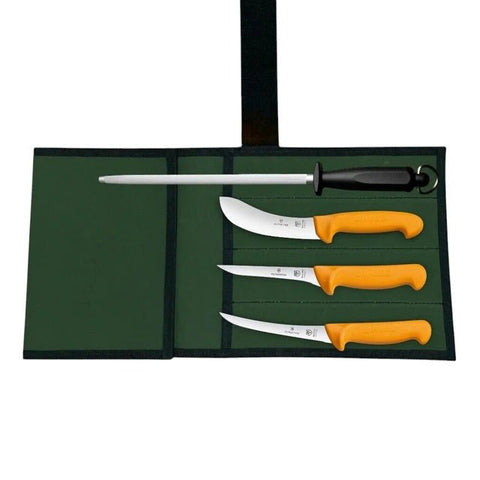 Swibo Victorinox 4PCS Butchers Knife Set Boning Skinning Slicing 10" Steel