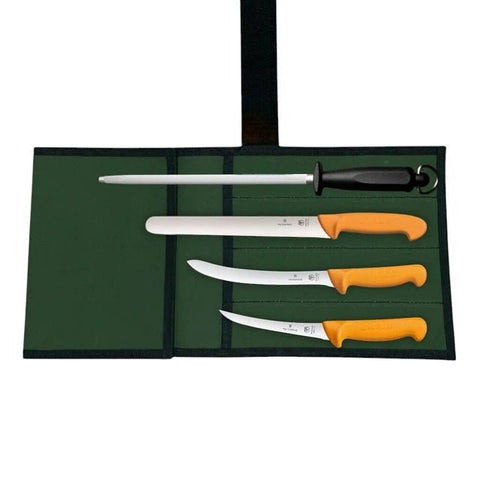 Swibo Victorinox 4PCS Fisherman Knife Set Boning Skinning Slicing 12" Steel