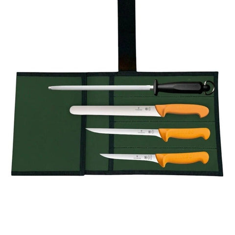 Swibo Victorinox 4PCS Fisherman Knife Set Boning Skinning Slicing 12" Steel
