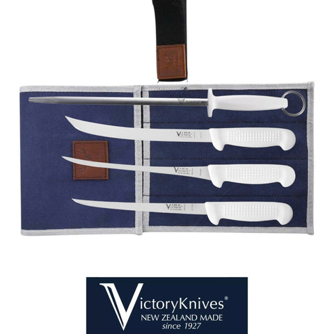 Victory 4 PCS Filleting Knife Combo Kit 12" Regular Cut Steel