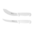 a pair of white knives sitting next to each other
