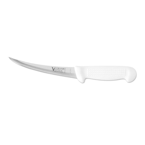 Victory Knives Butchers Narrow Curved Boning Knife Hollow Ground White 15cm