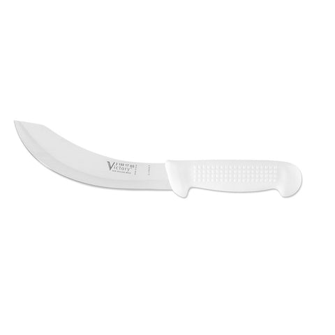 Victory Knives Skinning Knife Hollow Ground 17cm Non-slip Grip White Handle