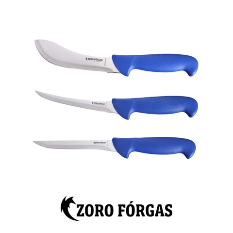 Zoro Forgas 3PCS Butchers Knife Set – Hollow Ground Skinning & Boning Knives