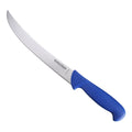 Knife with a blue handle on a white background